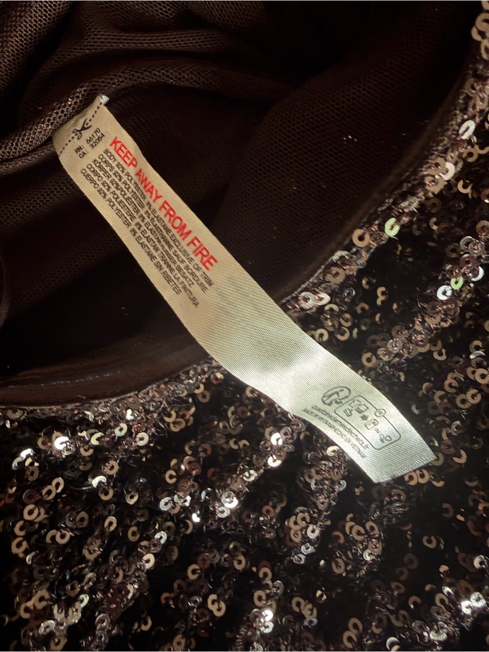 Copper Sequin Strapless Crop Top - Picture 4 of 6
